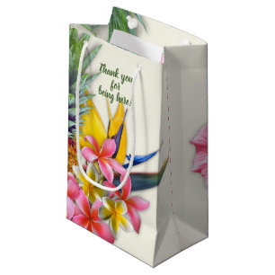 Hawaiian Collection Pineapples Flowers Custom Small Gift Bag