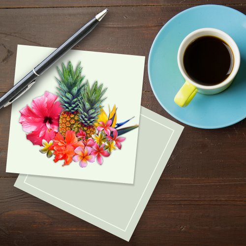 Hawaiian Collection Plumeria Pineapple Small Note Card