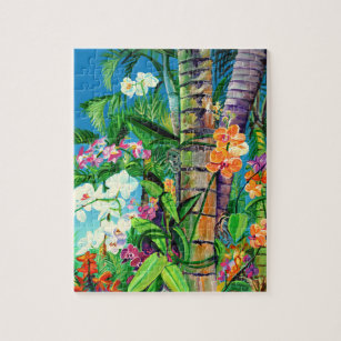 Hawaiian Colorful Orchid Garden Puzzle