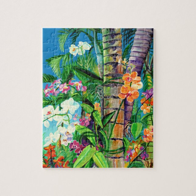 Hawaiian Colorful Orchid Garden Puzzle (Vertical)