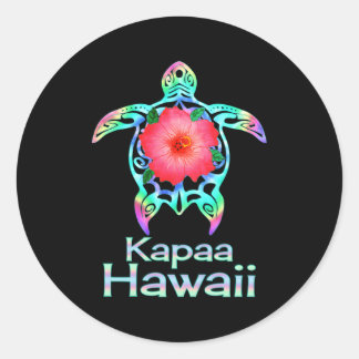 Hawaiian Colorful Sea Turtle Kapaa Hawaii Classic Round Sticker
