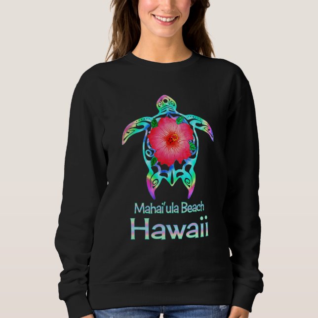 Hawaiian Colorful Sea Turtle Mahai ula Beach Hawai Sweatshirt (Front)