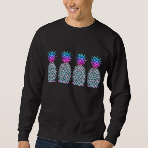 Hawaiian Colorful Tropical Pineapples Fruit Summer Sweatshirt