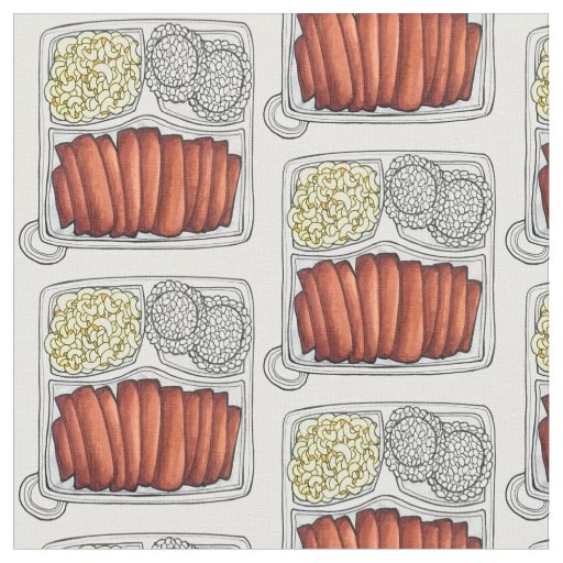 Hawaiian Cuisine Plate Lunch Rice Macaroni Salad Fabric