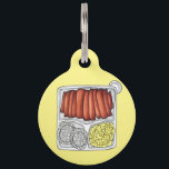 Hawaiian Cuisine Plate Lunch Rice Macaroni Salad Pet ID Tag<br><div class="desc">Design features an original marker illustration of a plate lunch, a traditional Hawaiian dish consisting of rice, macaroni salad, and an entree such as teriyaki beef or chicken katsu. Ideal for anyone who loves Hawaii, or is a fan of Hawaiian cuisine. This foodie design is also available on other products....</div>