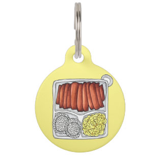 Hawaiian Cuisine Plate Lunch Rice Macaroni Salad Pet ID Tag