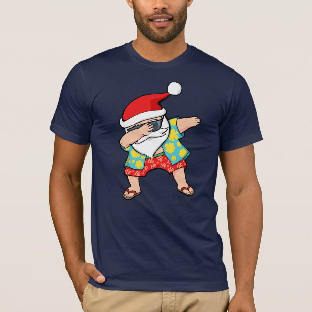 Hawaiian Dabbing Santa T-Shirt (Front)