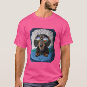 Hawaiian Dachshund Tropical Vacation Funny Wiener T-Shirt
