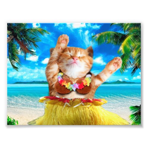 Hawaiian dancer cat photo print