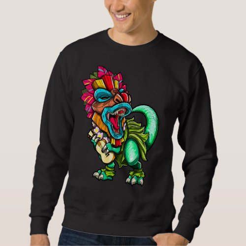 Hawaiian Dinosaur T Rex Aloha Family Tiki Luau Par Sweatshirt