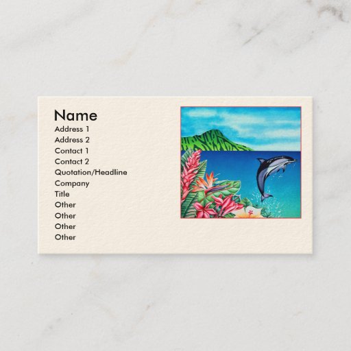 Customizable Hawaiian Dolphin Business Card Templates