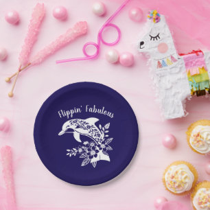 Hawaiian Dolphin Flippin' Fabulous Blue Paper Plates