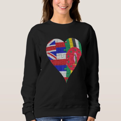 Hawaiian Dominican Flag Heart Sweatshirt