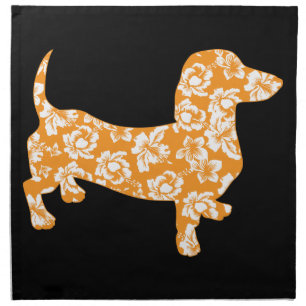 Hawaiian Doxie Dachshund Cloth Napkin