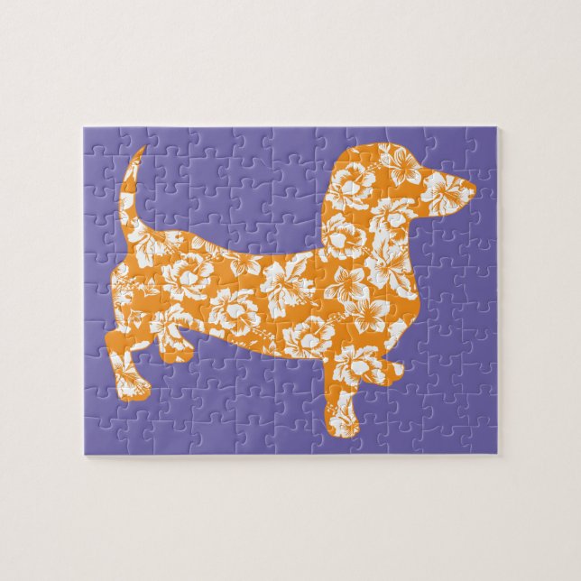 Hawaiian Doxie Dachshund Jigsaw Puzzle (Horizontal)