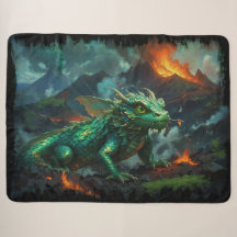 Hawaiian Dragon Warming Herself on Lava
