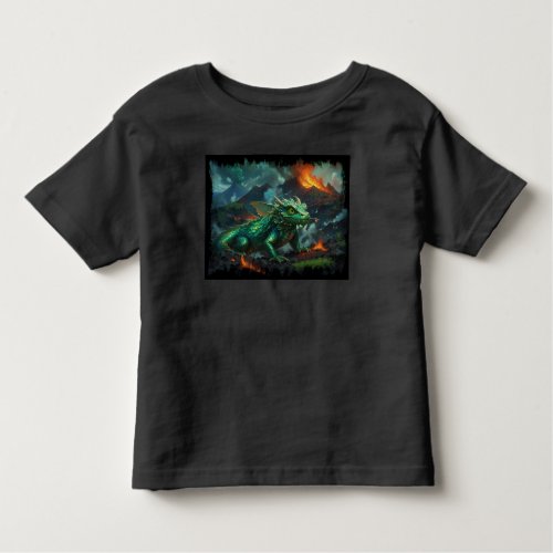 Hawaiian Dragon Warming Herself on Lava  Toddler T_shirt