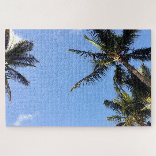 Hawaiian Exotic Beach Palm Trees Jigsaw Puzzle (Horizontal)
