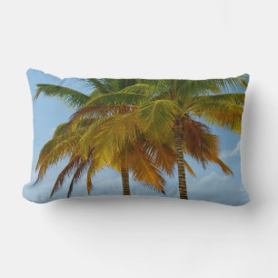 Hawaiian Exotic Beach Palm Trees Lumbar Pillow