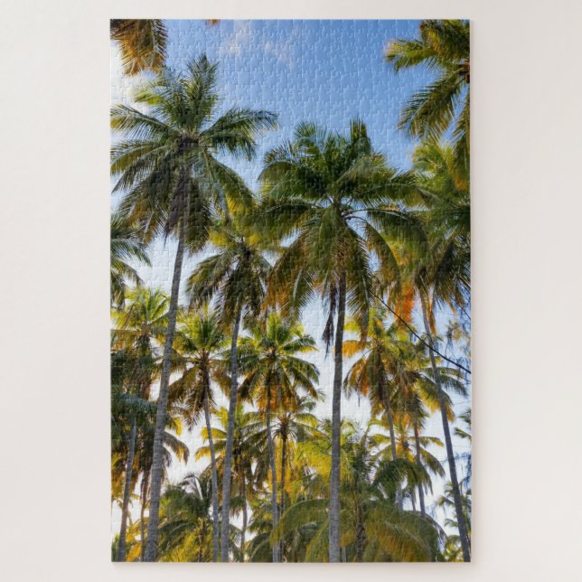 Hawaiian Exotic Beach Palm Trees & Sky Jigsaw Puzzle (Vertical)
