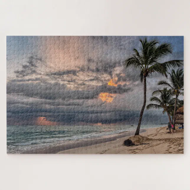 Hawaiian Exotic Beach Palm Trees & Sunrise Jigsaw Puzzle | Zazzle