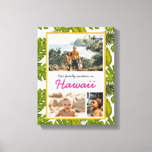 Hawaiian Family Vacation Tropical Leaves Photo Canvas Print