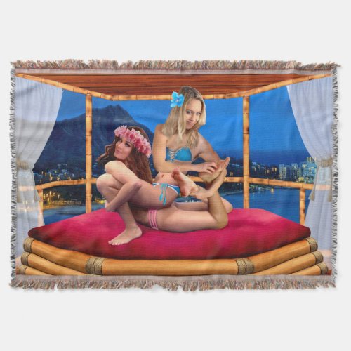 HAWAIIAN FANTASY WRESTLING THROW BLANKET