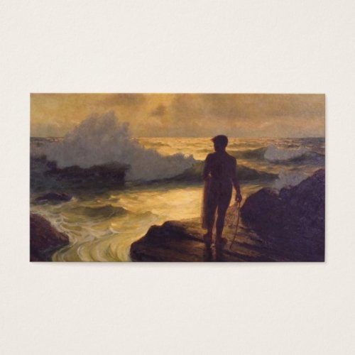 Hawaiian Fisherman, oil on canvas painting Business Card Templates