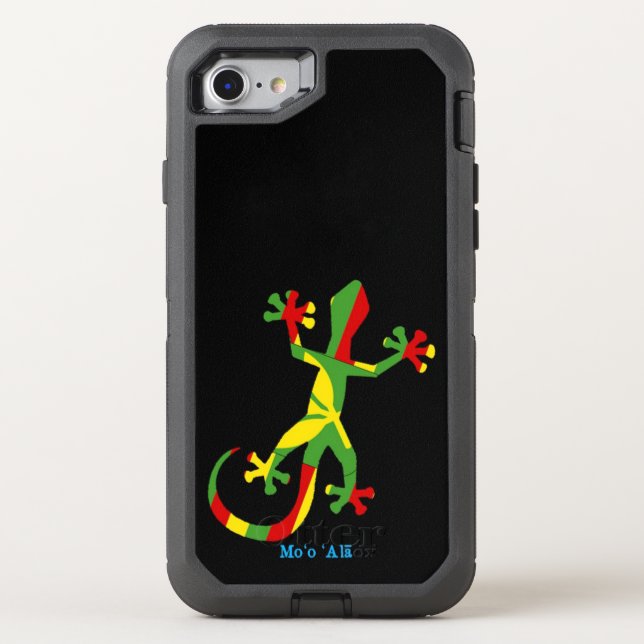 Hawaiian Flag Gecko Otterbox iPhone Case (Back)