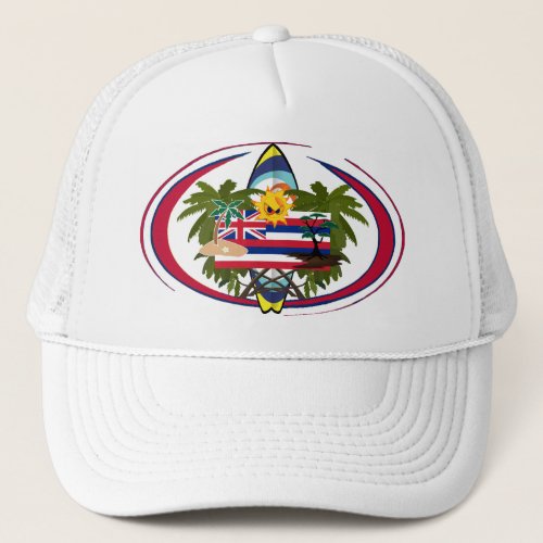 Hawaiian Flag Logo Trucker Hat Trucker Hat