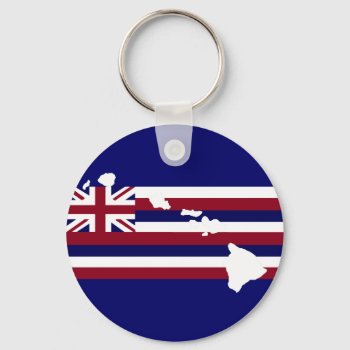Hawaiian Flag N Islands Key Chain by marcya7 at Zazzle