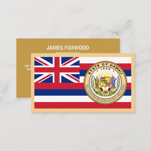 Hawaiian Flag  Seal Flag of Hawaii Business Card