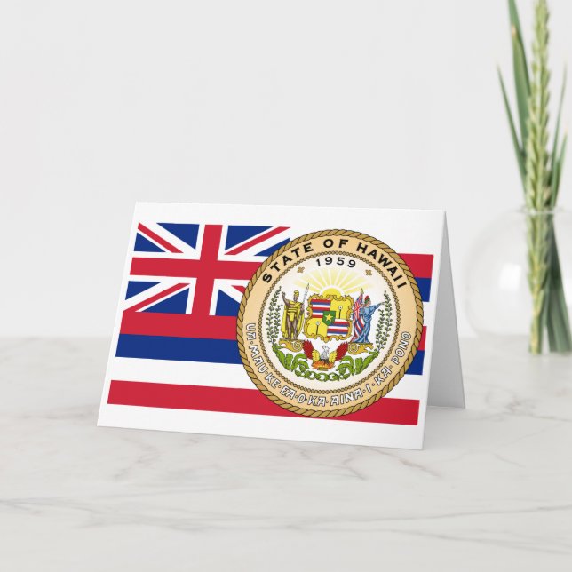 Hawaiian Flag & Seal, Flag of Hawaii Card (Front)