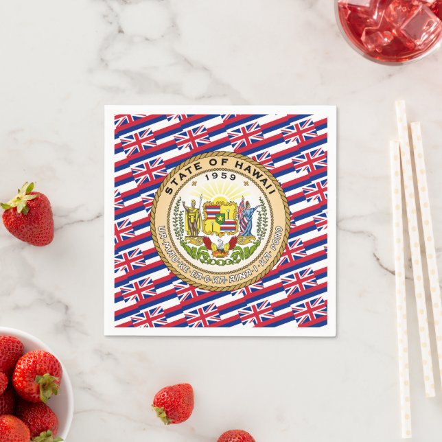 Hawaiian Flag & Seal, Flag of Hawaii Napkins (Insitu)