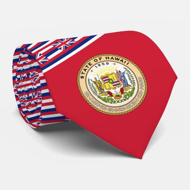 Hawaiian Flag & Seal, Flag of Hawaii Neck Tie (Rolled)