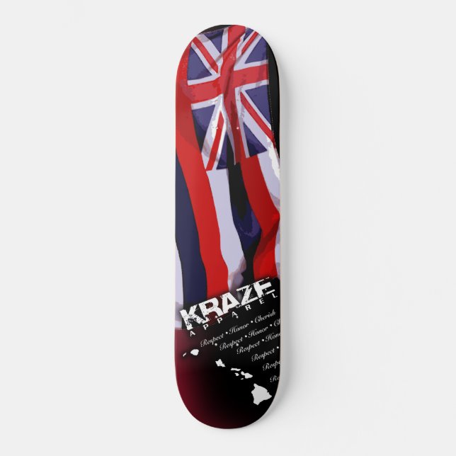 Hawaiian Flag Skateboard Deck (Front)