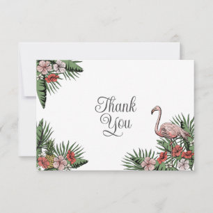 Hawaiian Flamingo & Hibiscus Thank You