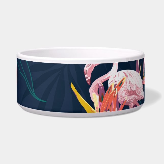 Hawaiian Flamingo: Tropical Vintage Artwork Bowl (Front)