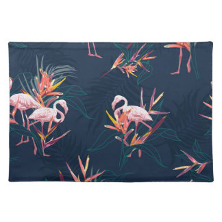 Hawaiian Flamingo: Tropical Vintage Artwork Cloth Placemat