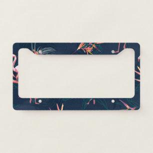 Hawaiian Flamingo: Tropical Vintage Artwork License Plate Frame