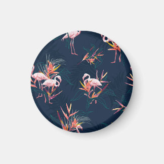 Hawaiian Flamingo: Tropical Vintage Artwork Magnet
