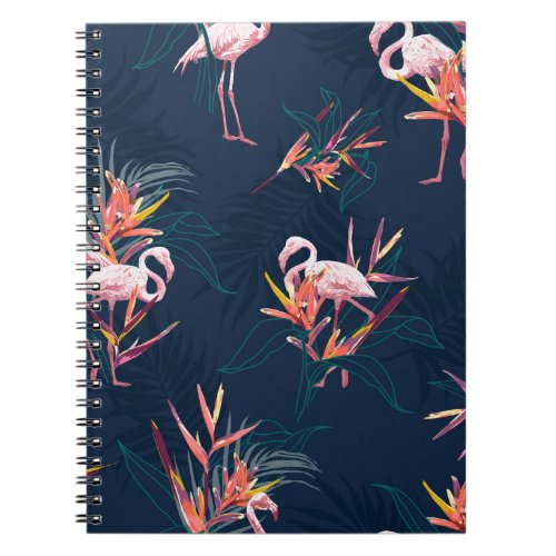Hawaiian Flamingo Tropical Vintage Artwork Notebook