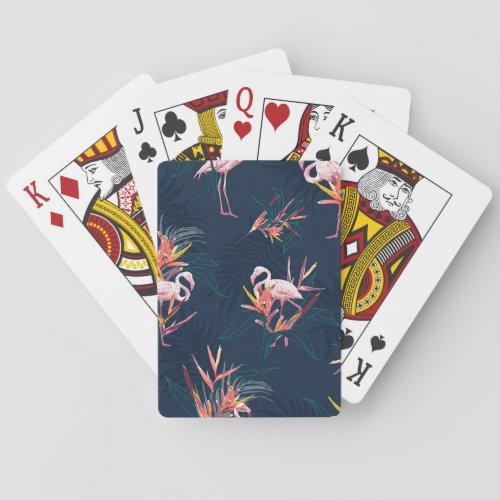 Hawaiian Flamingo Tropical Vintage Artwork Playing Cards