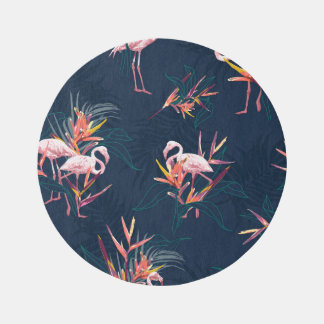 Hawaiian Flamingo: Tropical Vintage Artwork Rug