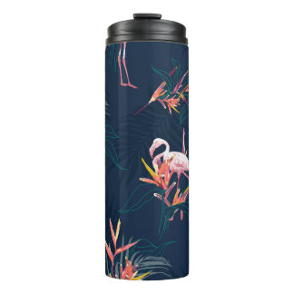Hawaiian Flamingo: Tropical Vintage Artwork Thermal Tumbler