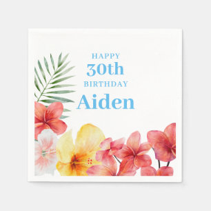 Hawaiian Floral Birthday Napkins