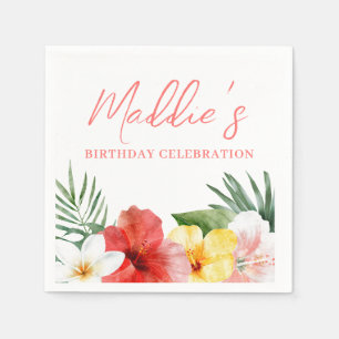 Hawaiian Floral Birthday Napkins