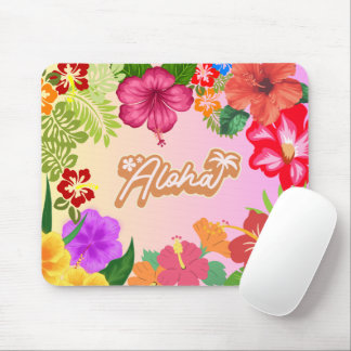 Hawaiian Floral Desk Accessory Mouse Pad