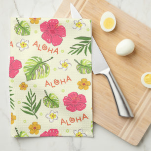 Hawaiian Floral Hibiscus Tropical Kitchen Towel