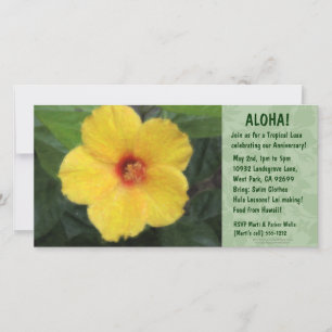 Hawaiian Floral Luau Invitations